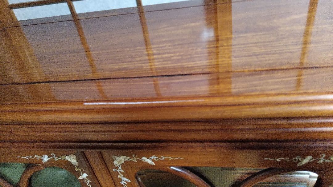 ※龍爪※アンティーク家具※幸運を招き入れ掴むクロウ&ボウル最高級木製ガラス3扉