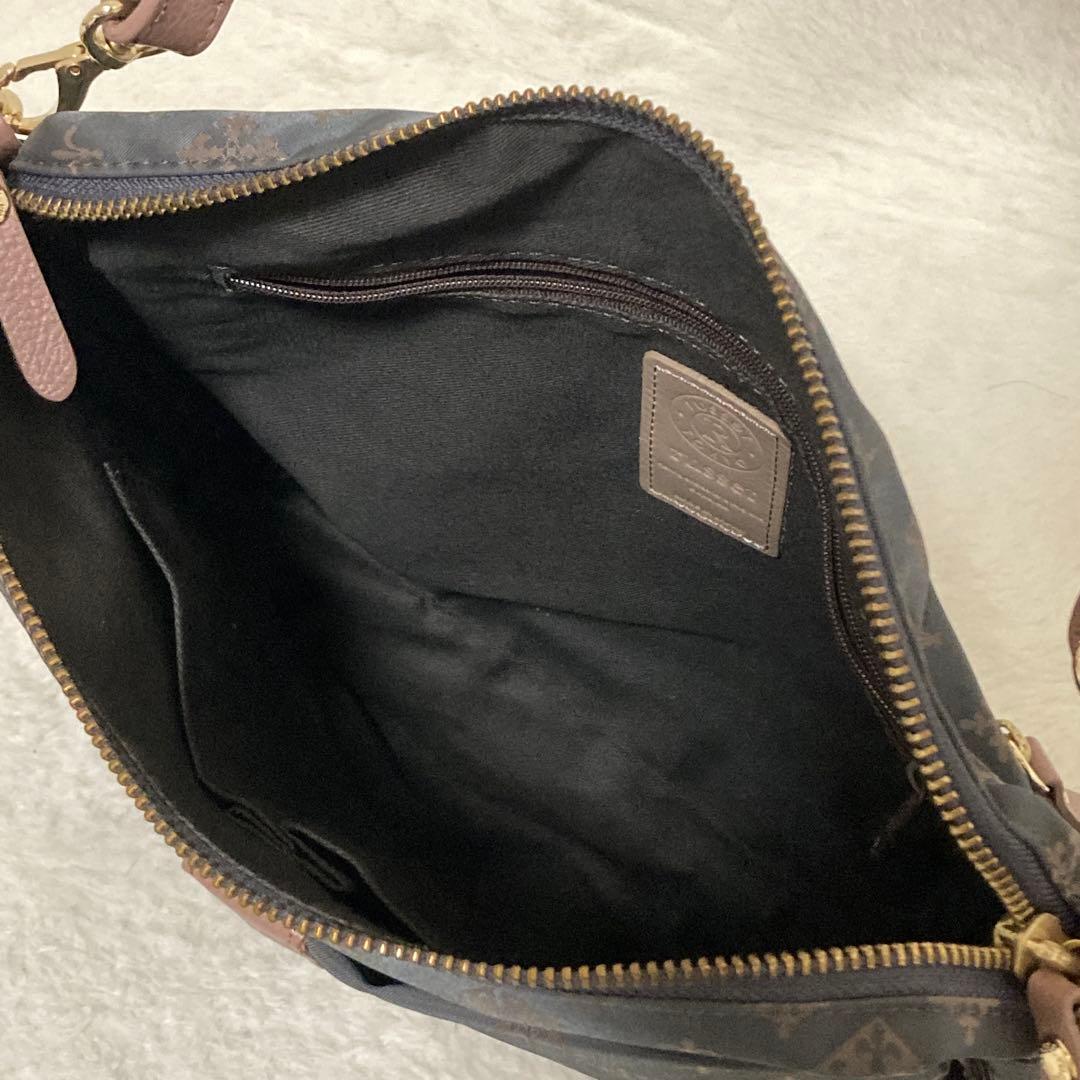 極美品 russet ラシット ショルダーバッグ 2way グレー ピンク ロゴ