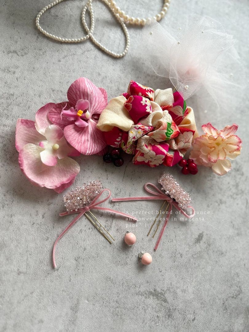 a*✿様 七五三　七五三髪飾り　ヘッドドレス　着物髪飾り　リメイク髪飾り　040