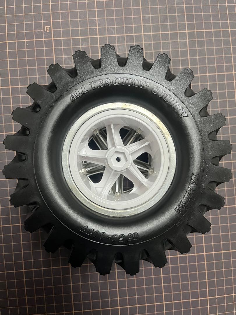 タミヤ TGM ラグタイヤ、ホイール改造 12ミリハブ仕様4本セット