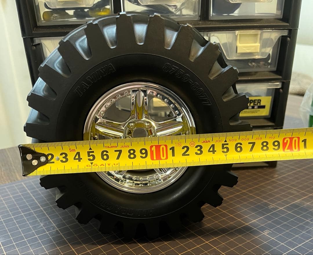 タミヤ TGM ラグタイヤ、ホイール改造 12ミリハブ仕様4本セット