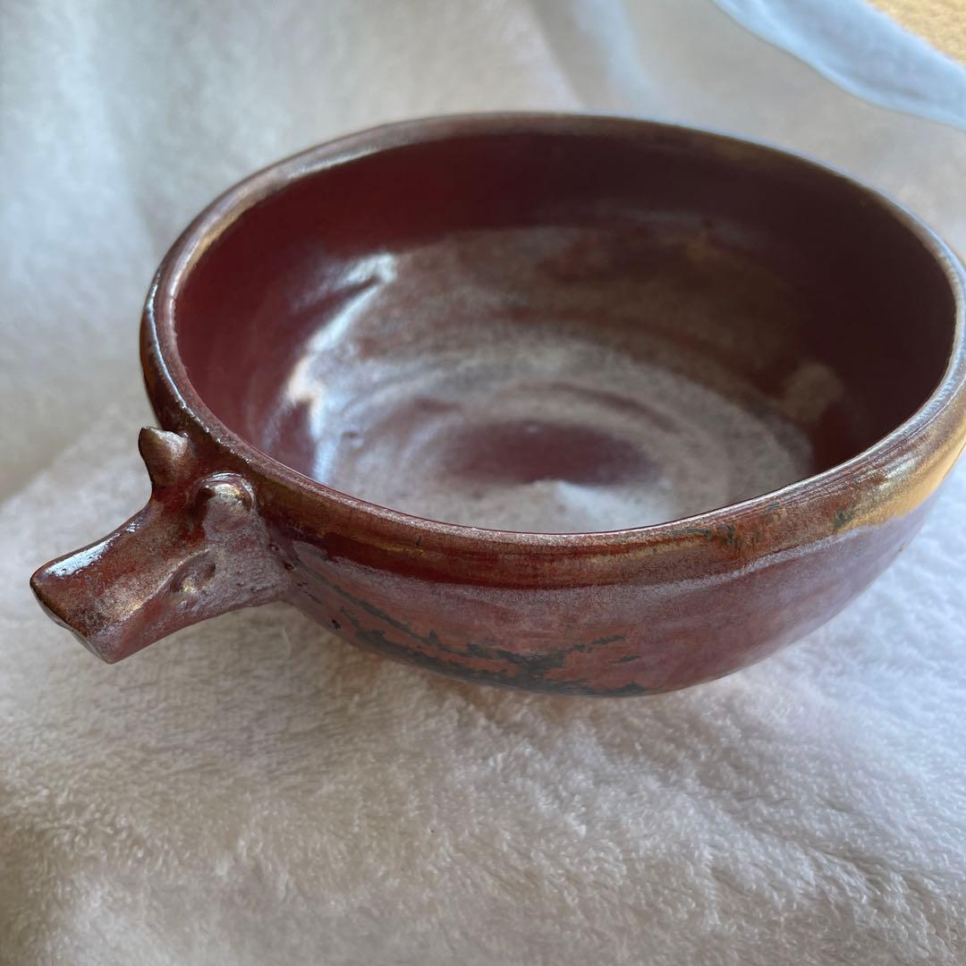 酒器　片口　亥　直径約14㌢