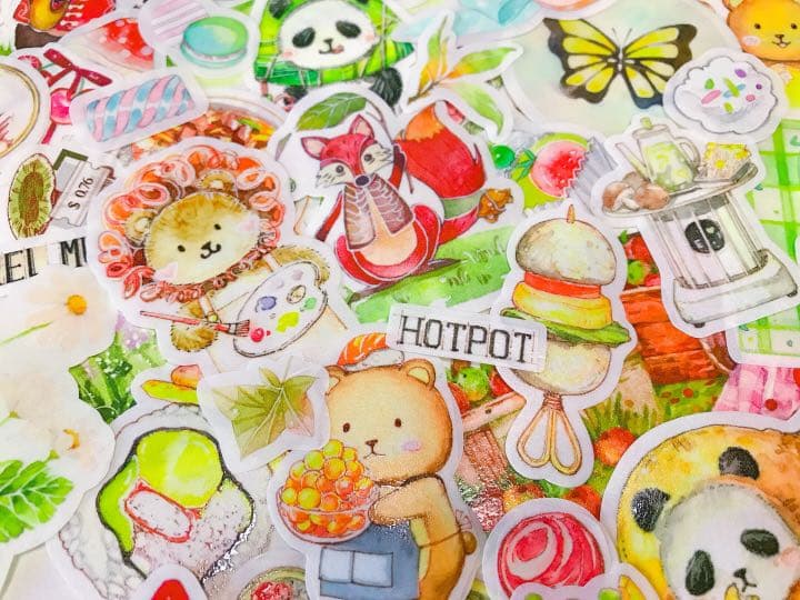 可愛いい❤️❤️フレークシール( ⸝⸝•ᴗ•⸝⸝ )くまパンのきのこ狩り☆☆