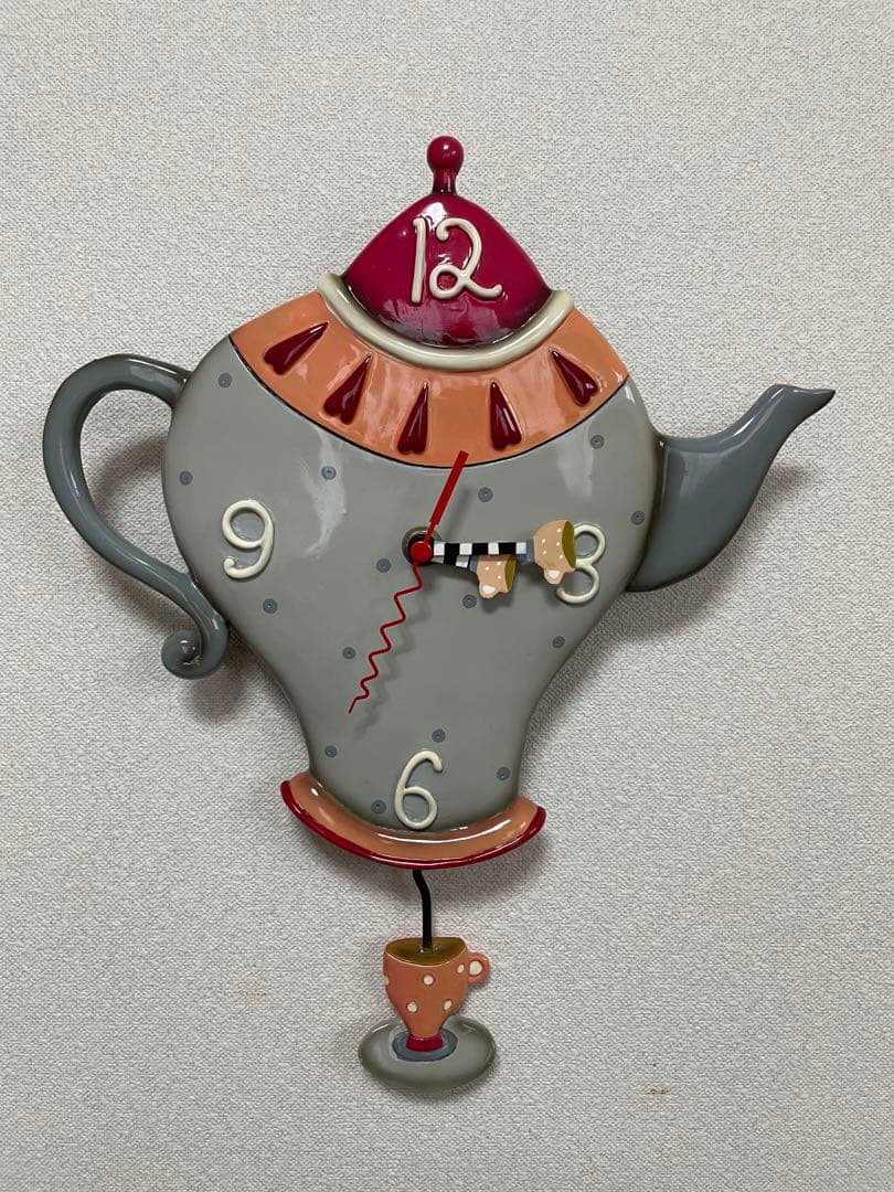 アレンデザインスタジオ　壁掛け時計　振り子時計　ティーポット　ティーカップ