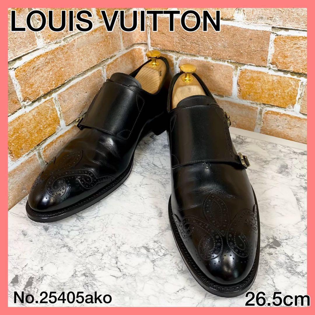 【メンズブランド革靴】ルイヴィトン 8ブラック NI0036　ダブルモンク　黒
