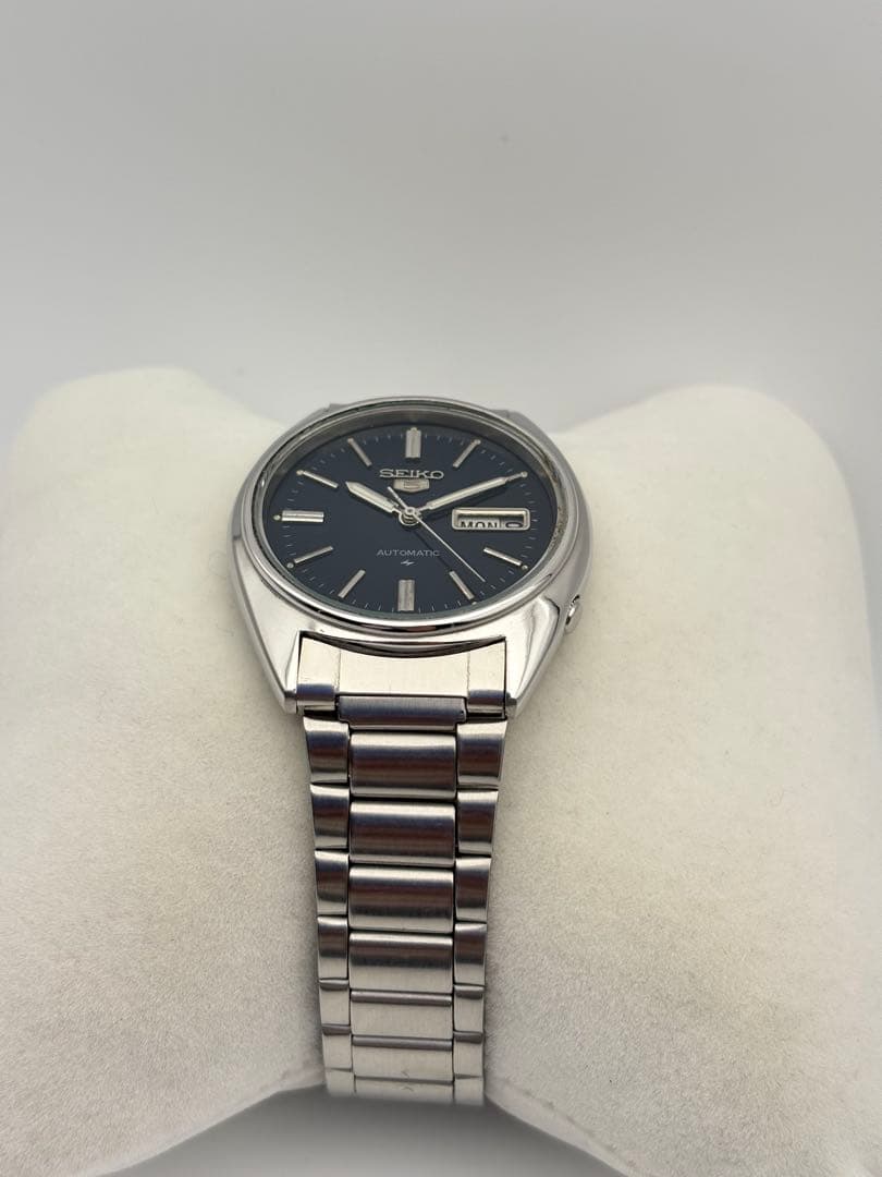 ヴィンテージ セイコー5 自動巻き メンズウォッチ 6309 ブルーダイヤル