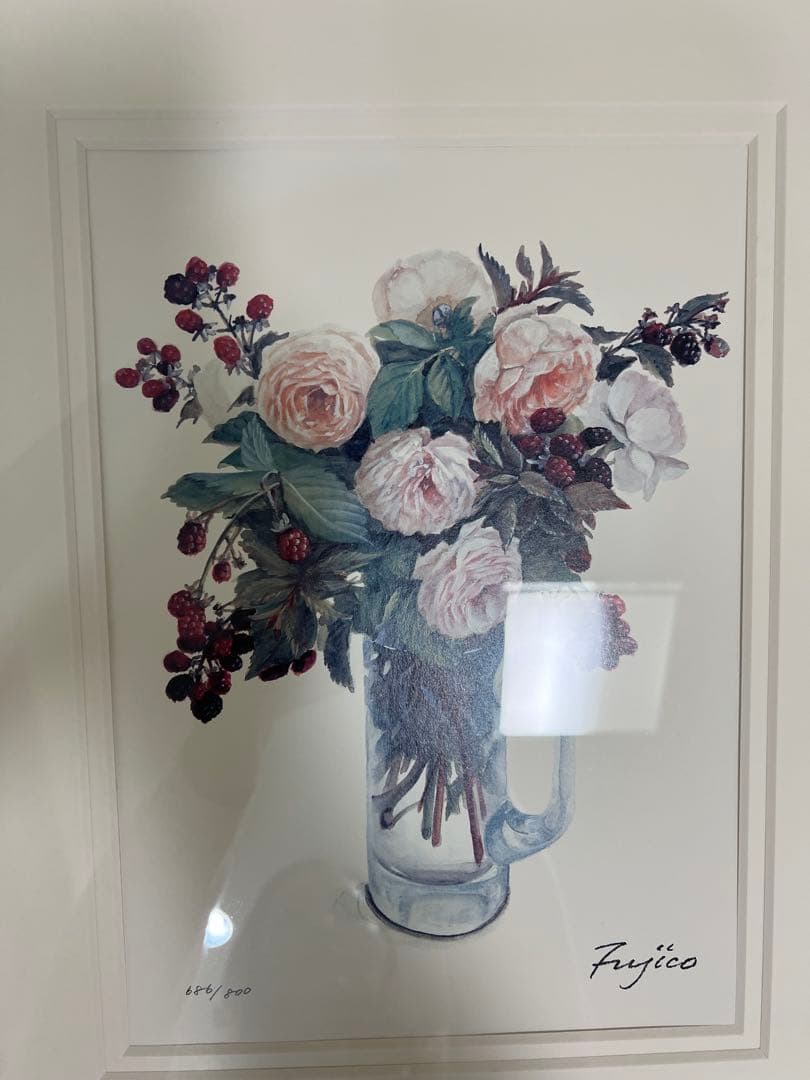 橋本不二子作　限定版画　直筆サイン入りMy garden floweys