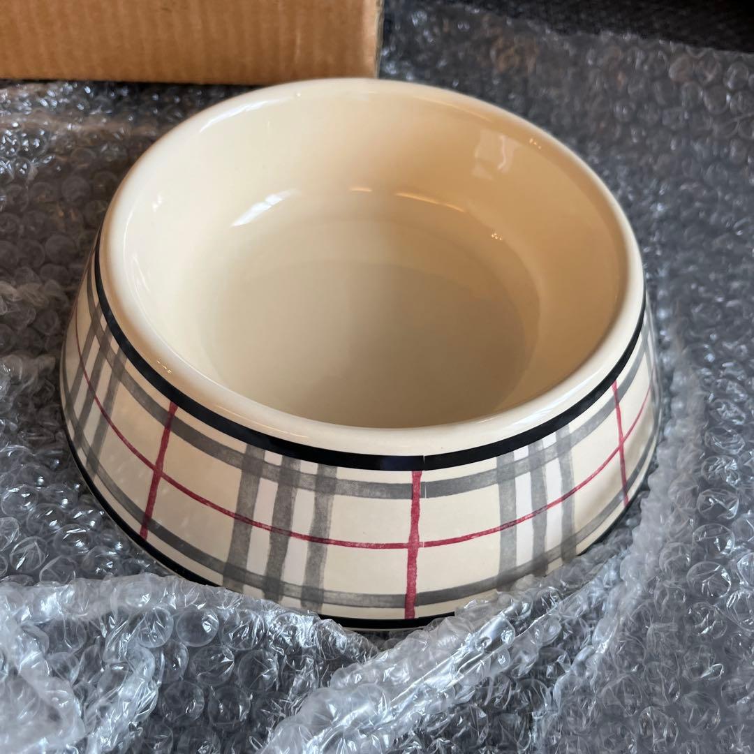 未使用★美品BURBERRY フードボウル アイボリー チェック柄皿※おまけあり