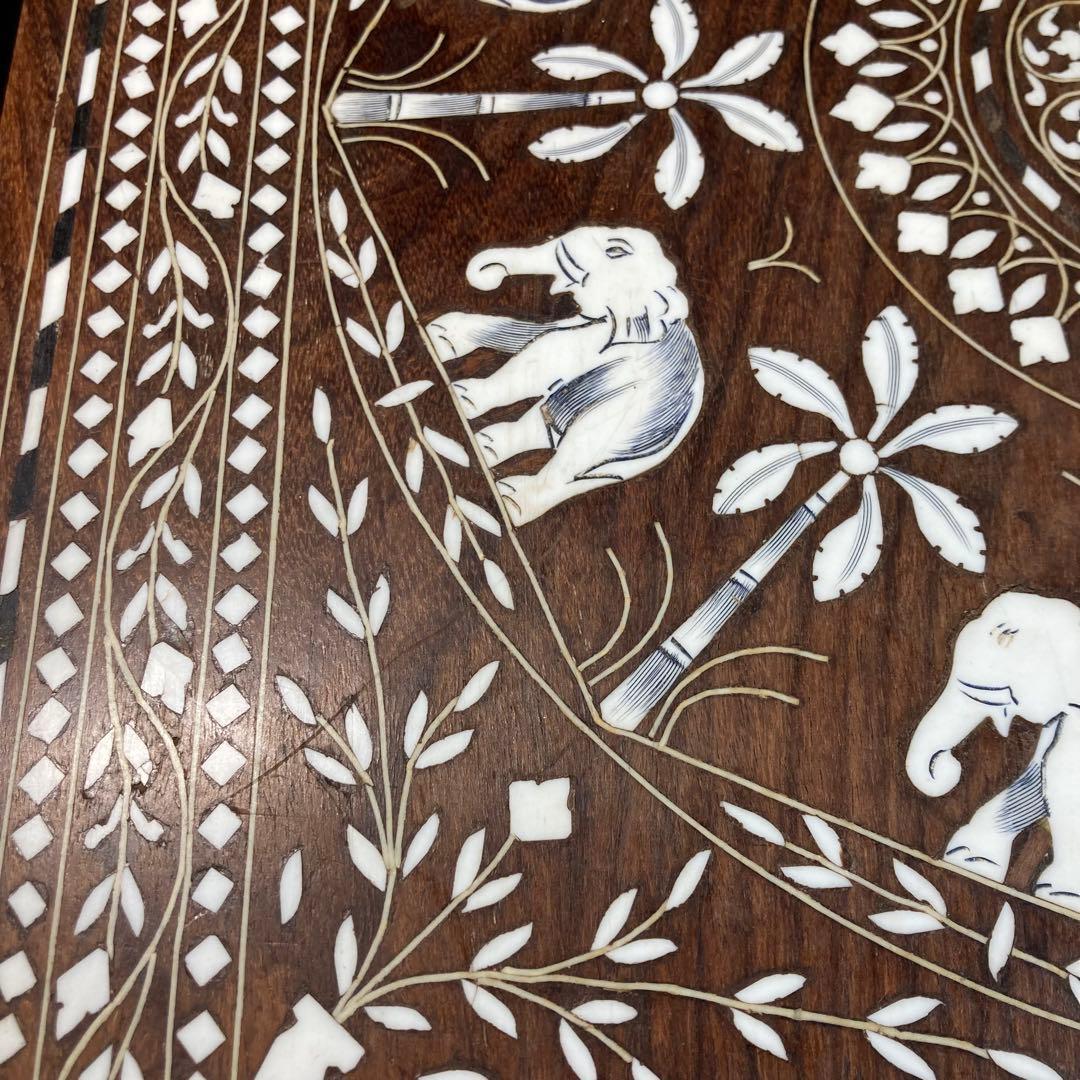 象嵌細工 アジアン家具 ローテブル インド家具 象モチーフ