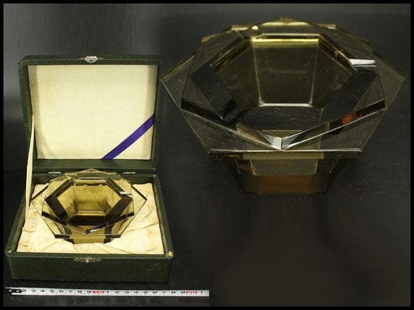 アンティーク レトロ ガラス 灰皿 煙草具(ZE429)