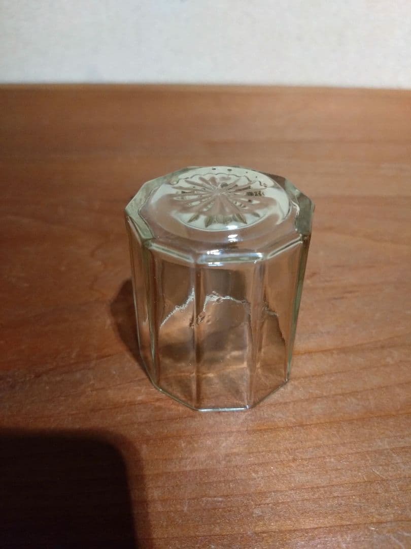 明治ガラス 型吹 10角 猪口