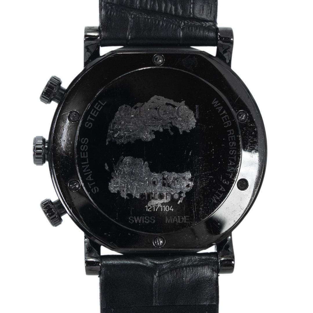 グッチ 腕時計 メンズ Gクロノ 黒 クロノグラフ ダイヤモンドベゼル マーク