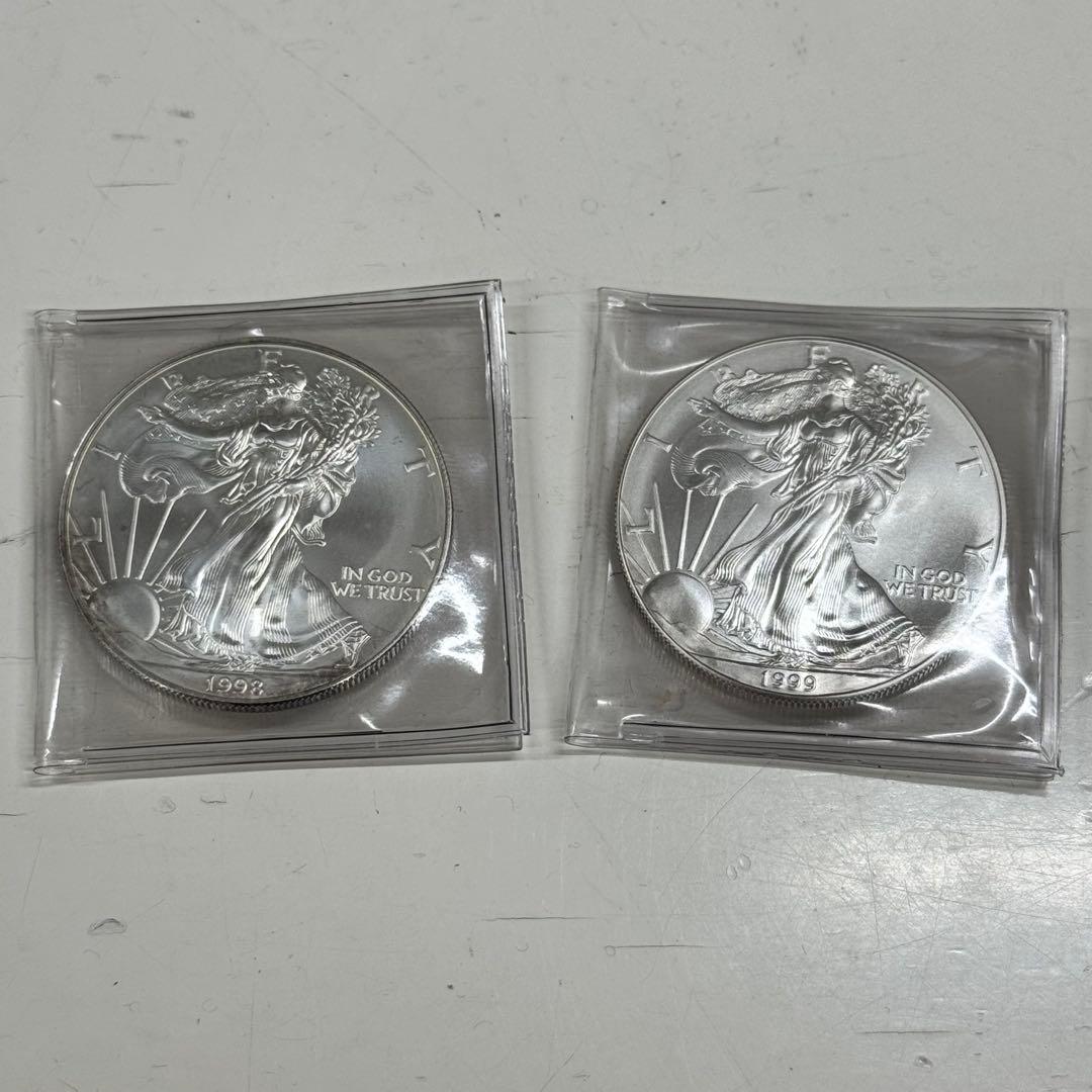 1998年 1999年2枚セット　ウォーキングリバティ 銀貨 1オンス