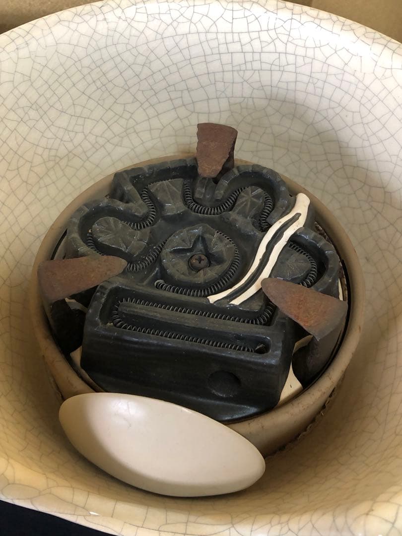 《R》茶道具 野々田式 風炉型電熱器 白さつまB 小板付 元箱 260120き5