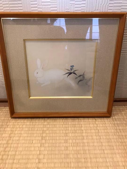 兎　絵画　色紙