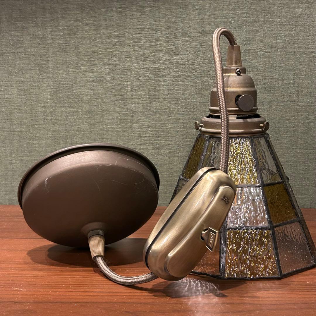 アートワークスタジオ　ステンドグラスペンダント チェッカー