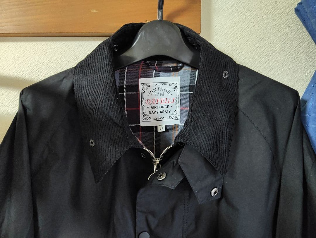 Transport Wax Jacket ブラック サイズ38 レプリカ品