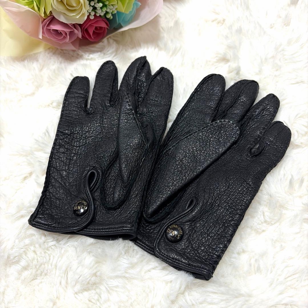 希少 レア DENTS デンツ アンライニング ペッカリー 本革 手袋