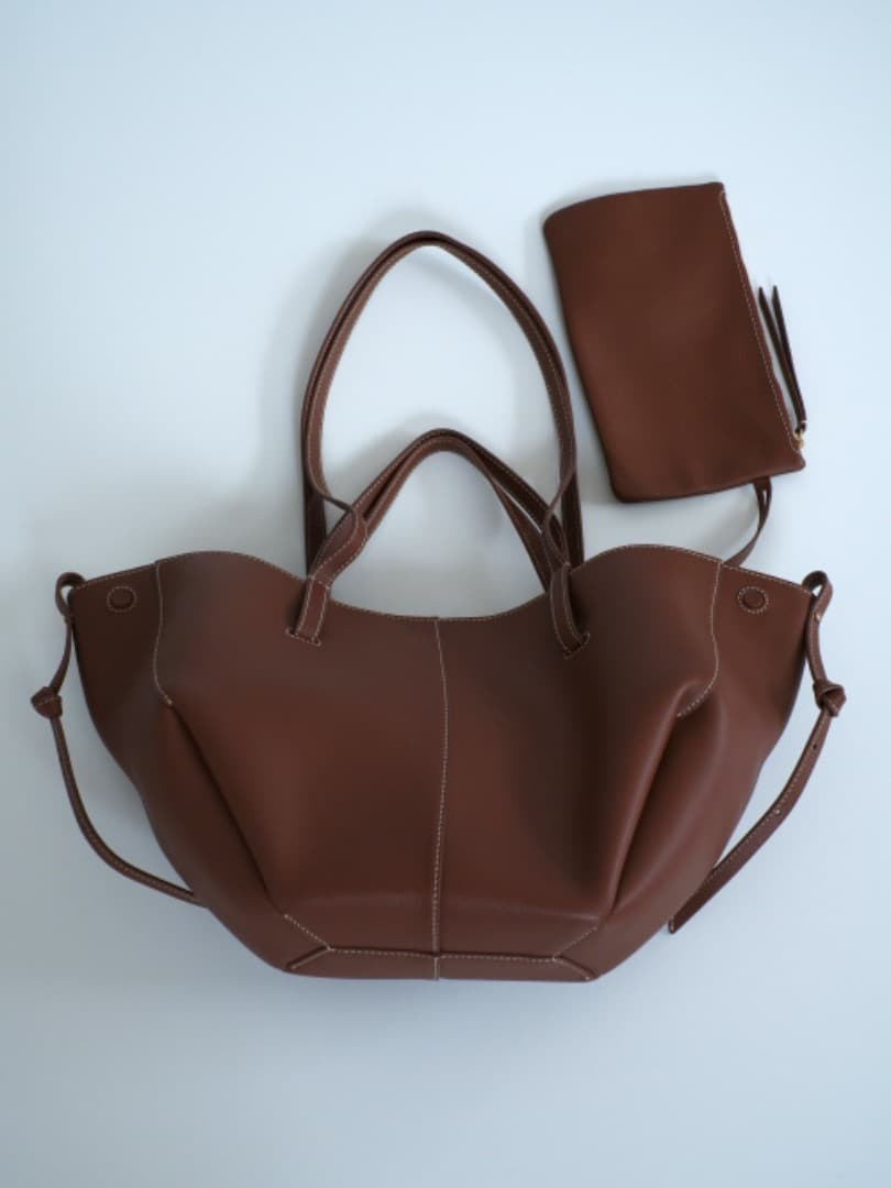 POLÈNE Cyme mini エディション コニャック ハンドバッグ