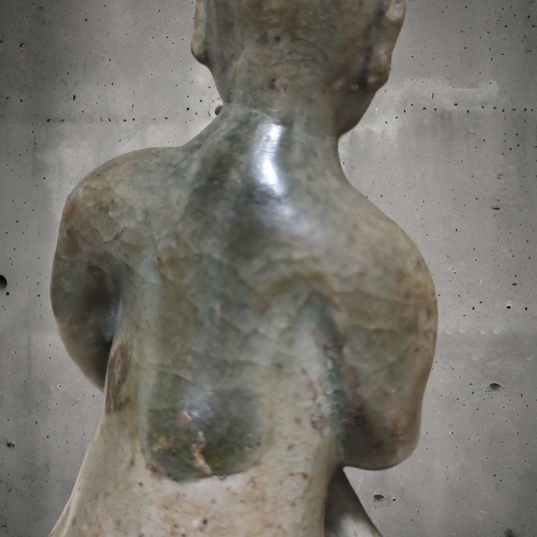 スンコロク　宋胡録人形　タイ国　骨董アンティーク　母子像　時代物