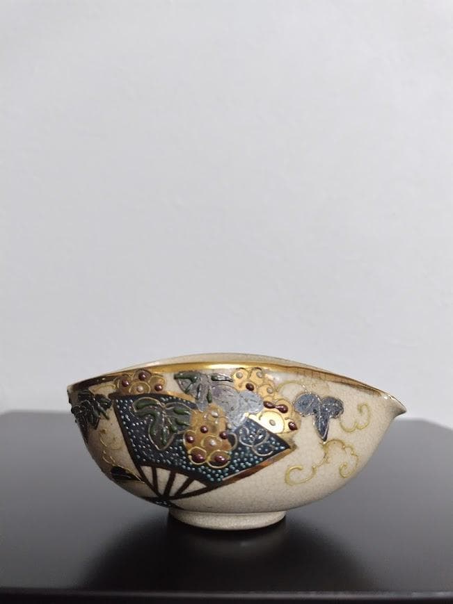 年代物　古清水　清水焼　湯呑　湯冷まし　急須茶器3点セット　陶器製　焼物