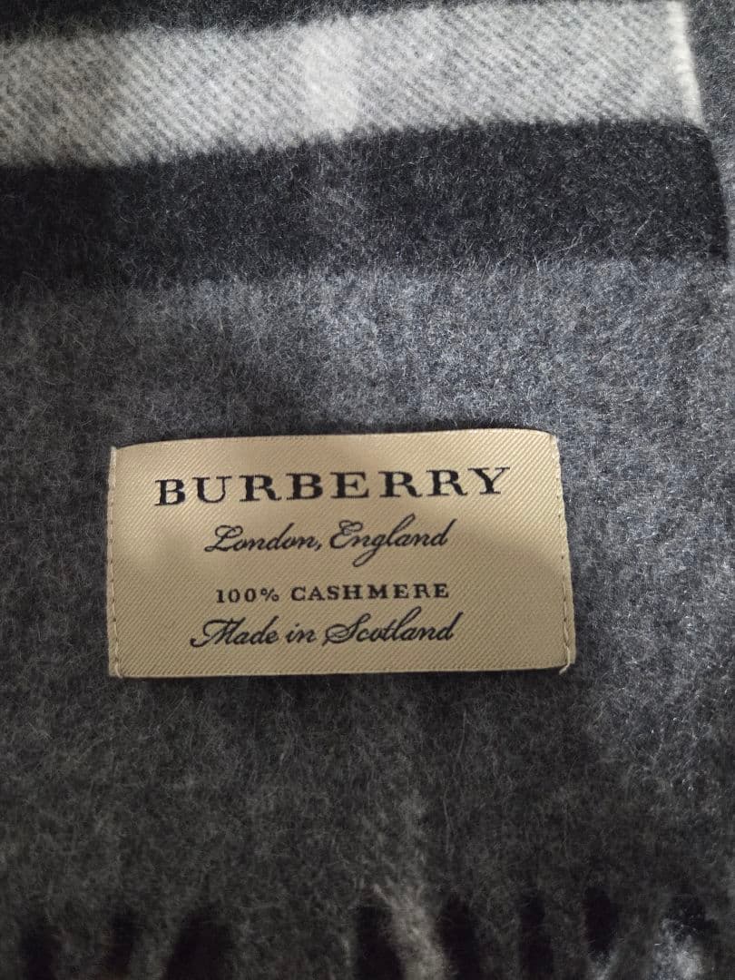 BURBERRY カシミヤ マフラー グレー系 168cm