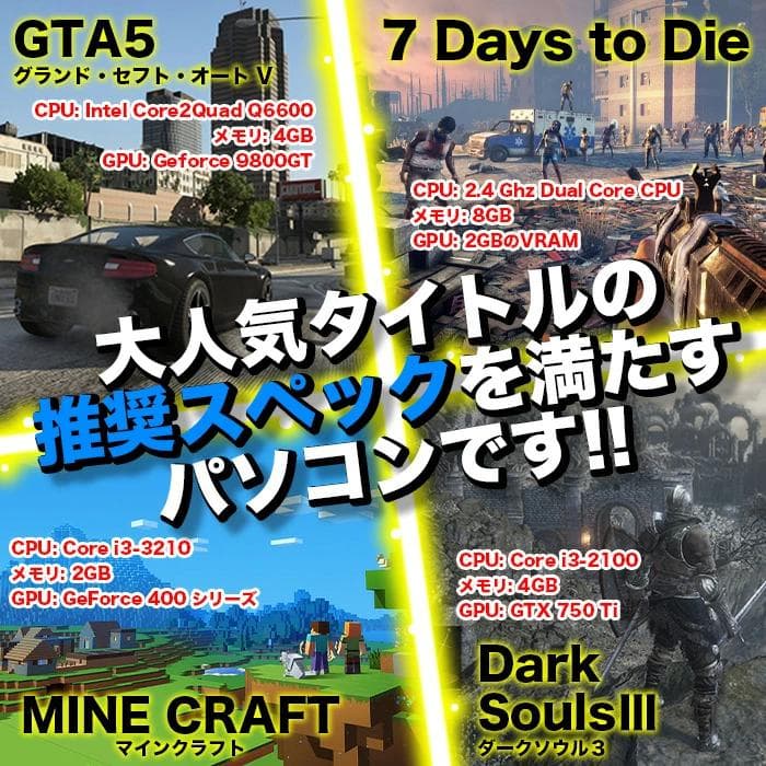 ゲーミングPC/core i7/500GB/GTXグラボ/Office/HP