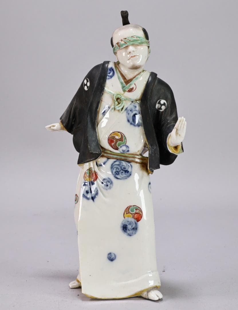 珍品　陶製　人形　「 大石由雄妓遊 」　在銘　置物　大石内蔵助　BK154