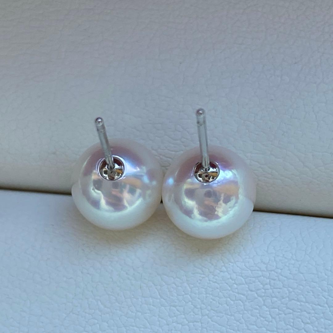 1943 美品❣️天女級のテリ❣️pt900❣️あこや真珠8mm ピアス　Aly手作