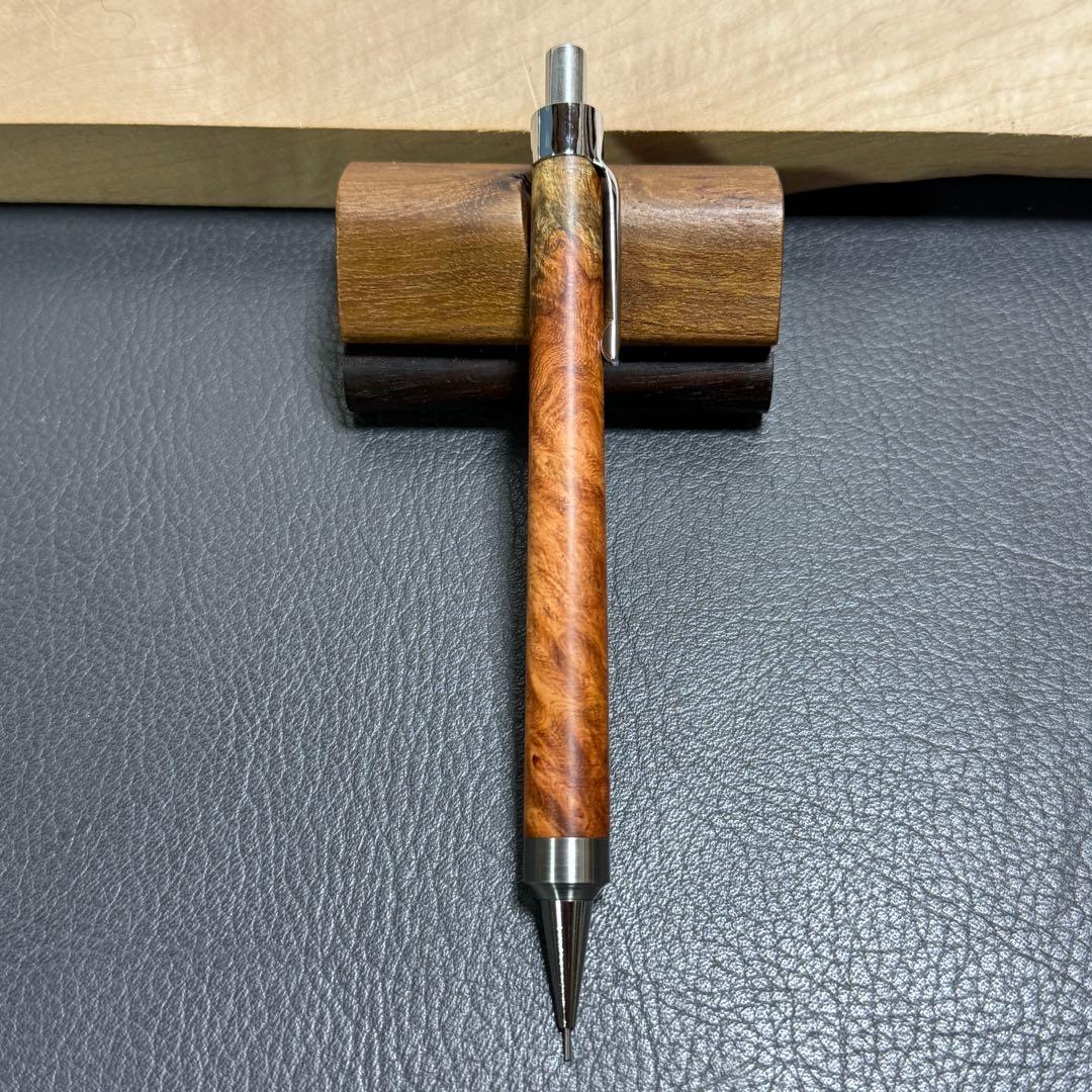 120花梨瘤　木製シャーペン　強低重心R ステンレス