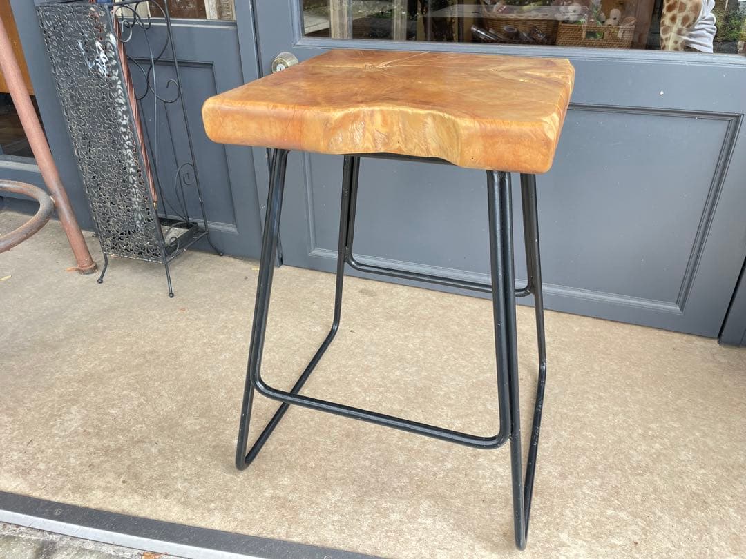 2B7108【無垢×アイアン】スツール アイアンスツール