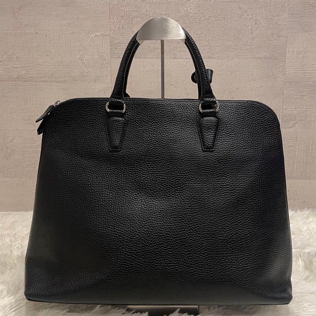 ユナイテッドアローズ ラウンド ビジネスバッグ オールレザー ブラック