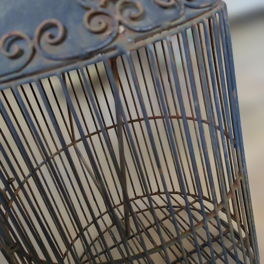 レトロ　鳥かご　シャビー　ガーデニング　鉄　アイアン　花入