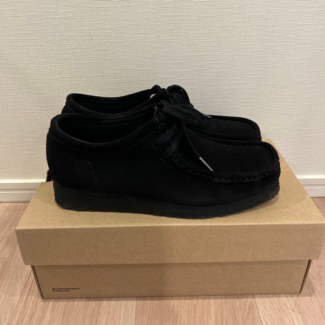 【美品】クラークスCLARKS ワラビー　オールブラック　UK6