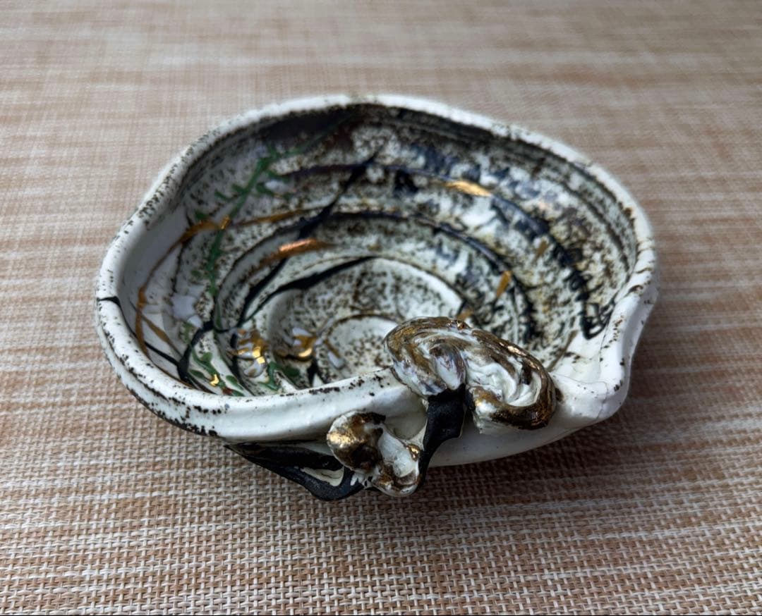 霊芝蘭漢詩　鉢　甚平銘　明治九年　菓子器　茶道具