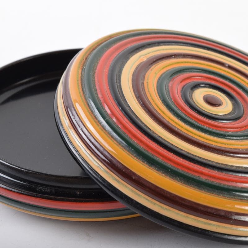 茶道具　日本工芸会正会員　小椋榮一作　独楽香合　共布共箱　V　7026