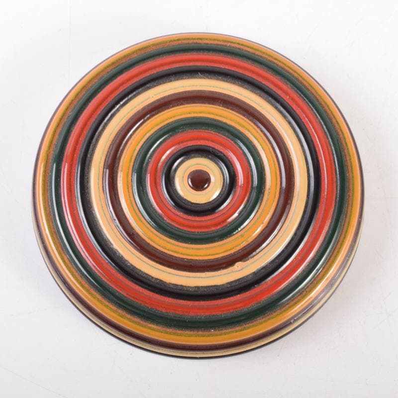 茶道具　日本工芸会正会員　小椋榮一作　独楽香合　共布共箱　V　7026