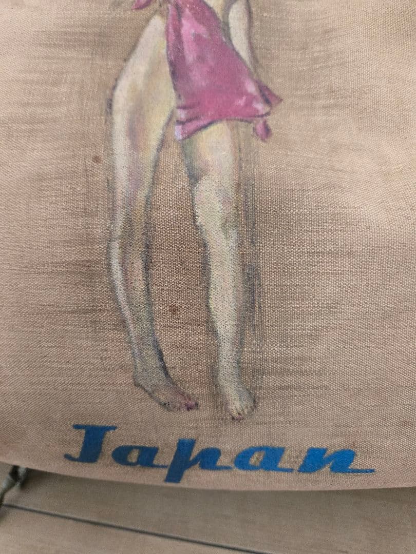 第二次大戦頃　実物　珍品　米陸軍バッグ　ピンナップガールペイント