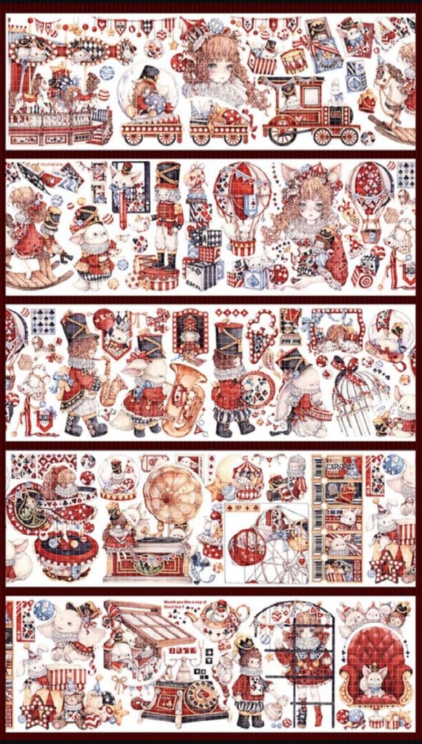 のこり２✩再販✩J20＃狐桃夹子(水晶PET)切り売り 海外人物マステ女の子