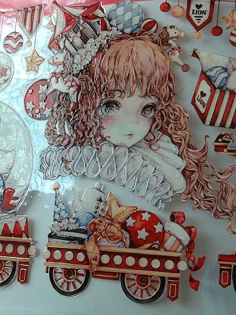 のこり２✩再販✩J20＃狐桃夹子(水晶PET)切り売り 海外人物マステ女の子