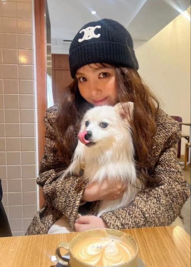 CELINE トリオンフ　ニット帽 ブラック