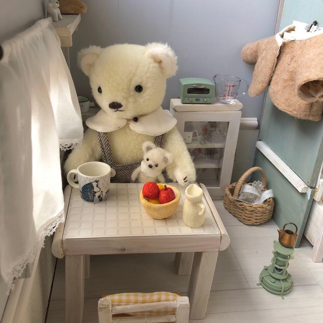 ハンドメイド　しろくまくんの冬支度　アルパカ&ウールのぬいぐるみ