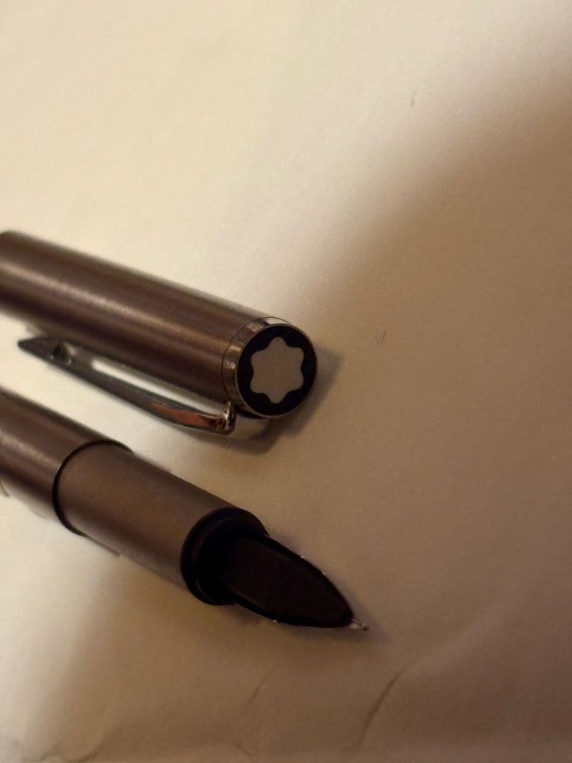 MONTBLANC シルバー万年筆 インクカートリッジ付き