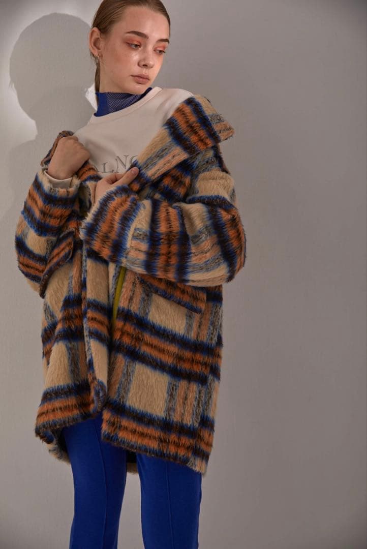 sfide スフィーデ　チェック　ウール　コート　ジャケット　ブルゾン　アウター