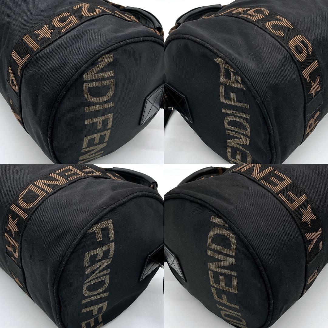 【FENDI】2wayミニボストンバッグ　ロゴライン　ナイロン　ブラック