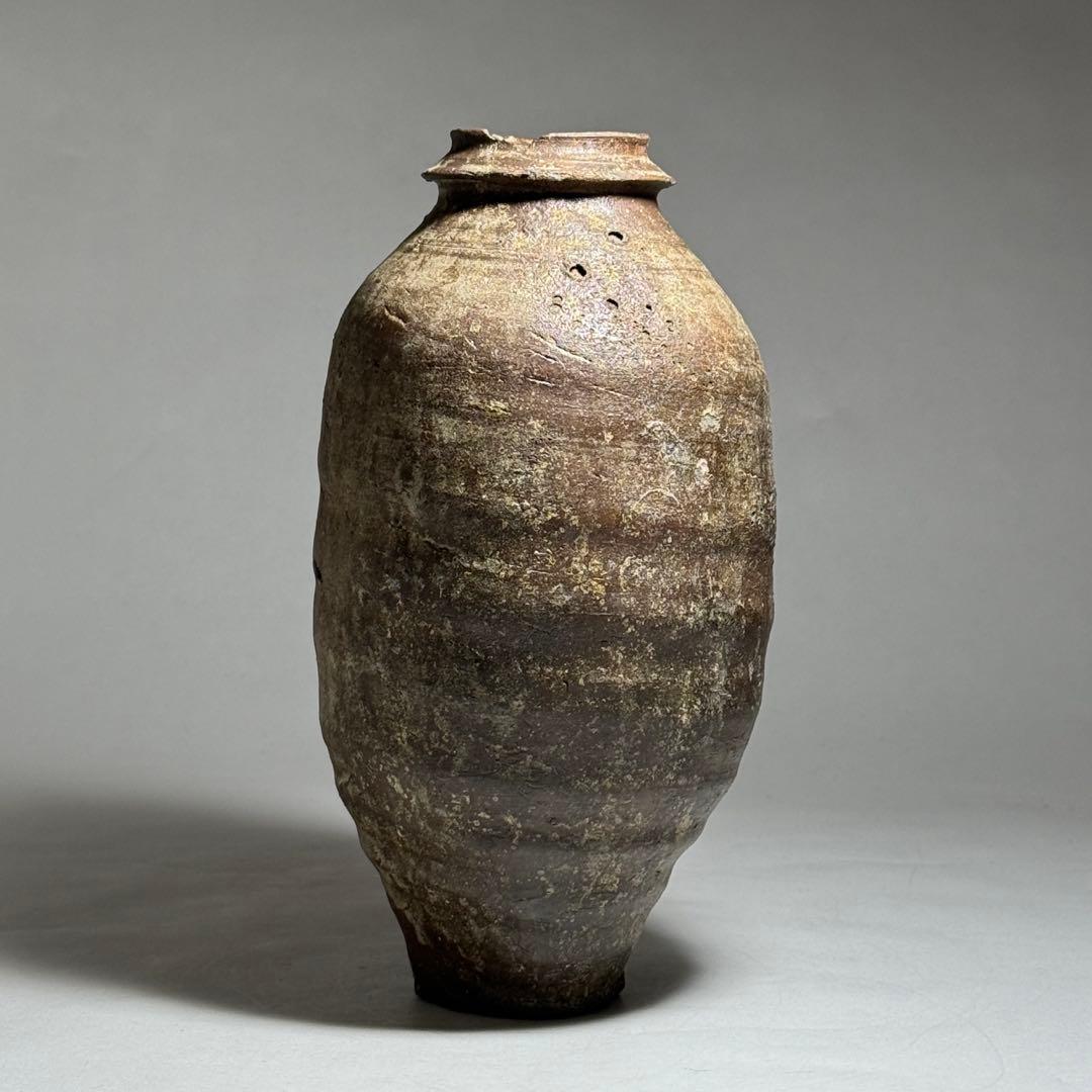 ◆粽花入 南蛮焼 焼締め 徳利 花活け 茶人好み 室町〜桃山時代◆