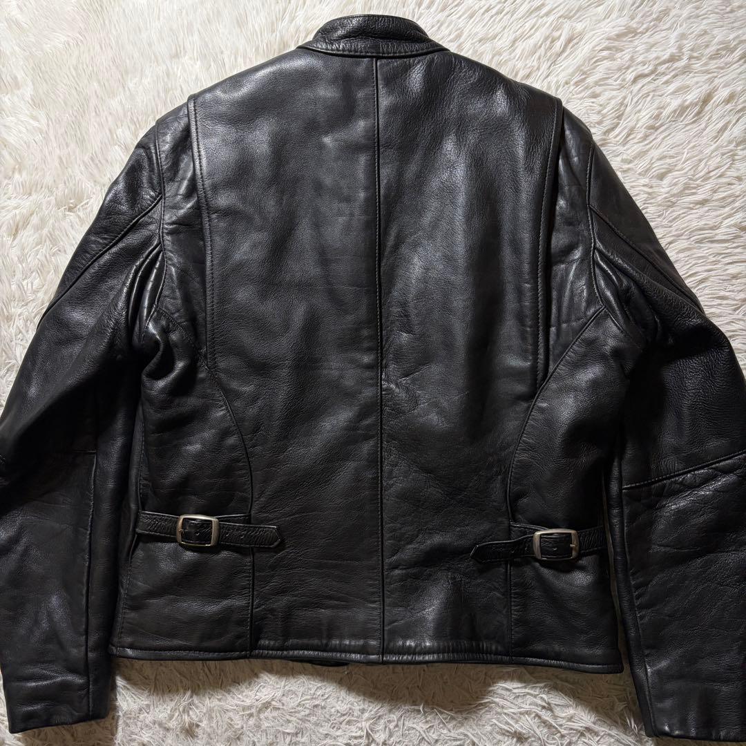 美品/42サイズ■VANSON ライダースジャケット　シングル　本革　ブラック