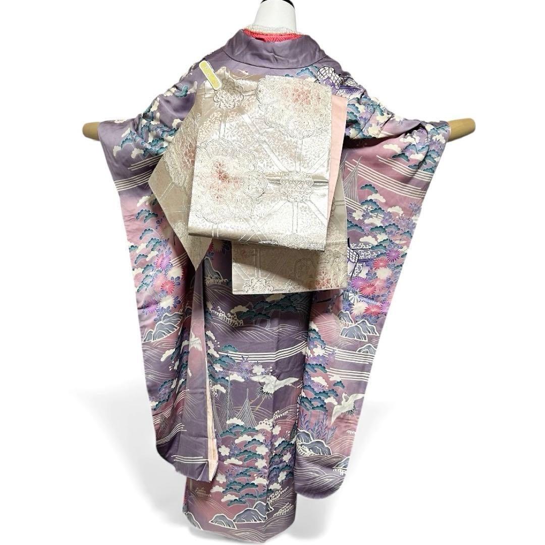 正絹　振袖　7点　フルセット　半衿付き長襦袢