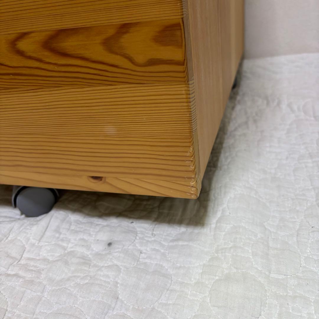 【廃盤】無印良品　パイン材　キャビネット　サイドチェスト　収納　キャスター付き