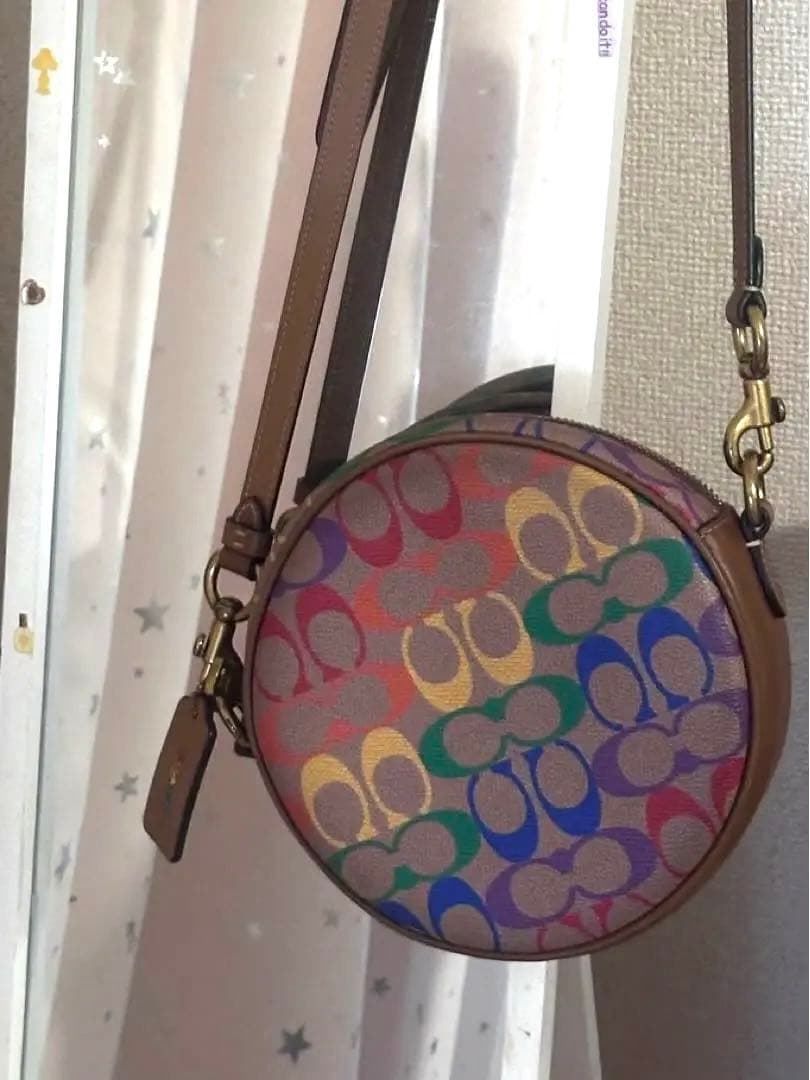 COACH 円形ショルダーバッグ マルチカラー